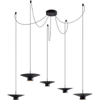 LINDBY Hanglamp Norvind, dimbaar, zwart, Woon-/ Eetkamer, metaal, Modern