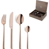 Amefa Metropole Copper 1170 bestekset 24-delig in houten bestekkist