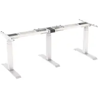 Worktrainer - Updesk Meet - Hoogte 58 - 123 cm - Breedte 168,5 - 274 cm - Corner - Elektrische Zit-Sta Vergadertafel - Hoekbureau - Wit Frame