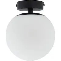 LUCANDE Plafondlamp , Bidolo, dimbare, Zwart, Badkamer, Glas