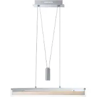 Globo Hanglamp woonkamer in hoogte verstelbaar Hanglamp eetkamer chroom, metaal glas, 1x LED 22,5W 1780Lm warm wit, L 80 cm