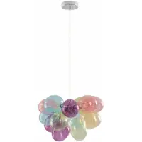 LUCANDE Hanglampe , Diborah, dimbare, Meerkleurig, Woonkamer, Glas, Designer