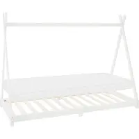 ML-Design Tipi Ledikant met Lattenbodem 90x200 cm Wit Hout ML Design