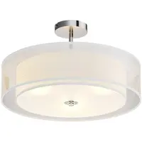LINDBY Plafondlamp , PIKKA, dimbare, Wit, Woonkamer, Stof, Modern