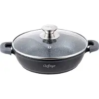 Cheffinger - Gietaluminium braadpan + deksel - afneembare