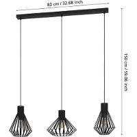 Eglo 390125 Basidano Hanglamp Staal Zwart - 3 x E27
