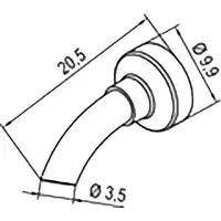 Ersa 0472ER Hetelucht mondstuk Heteluchtmondstuk Grootte soldeerpunt 3.50 mm Lengte soldeerpunt: 20.50 mm Inhoud: 1 stuk(s)