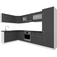 VCM 13-delige hoekkeuken Hoekkeuken Keukenblok Complete keuken 328 x 178 cm Esilo