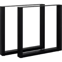 CLP Tafelpoten - metaal - zwart - Ilkan - meubelpoten voor DIY eettafel - gepoedercoat en belastbaar tot 400 kg - zwart