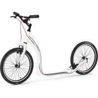 Yedoo Dragstr Sport, een aluminium step voor volwassenen en tieners, geschikt tot 150 kg, met luchtbanden 20/20 en verstelbaar stuur. Kleur: wit