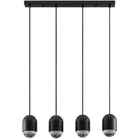 LUCANDE Hanglamp Amielle, dimbaar, zwart, Woon-/ Eetkamer, metaal, Modern, hanglamp