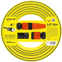 Cellfast - Tuinslang 4-lagige met Sproeier - Kruislings gevlochten - UV- en algenbestendig Max. 20 Bar Sprinkler 1/2" 15 m