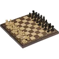 Goki Bordspel - - Opvouwbaar magnetisch schaakbord - 28 x 28 x 2 cm - Ideaal voor binnen - 2 spelers of meer