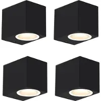 QAZQA Set van 4 moderne wandlampen zwart IP44 - Baleno I