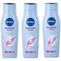 Nivea Diamond Gloss Shampoo - Voor pluizig haar - Met Rozenolie - Voordeelverpakking 3 x 250 ml
