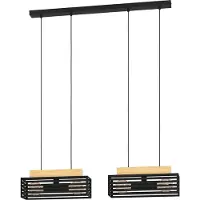 Eglo Cidraz, flexibele bevestiging, zwart, bruin, zwart, bruin, staal, hout, rechthoekig, zwart