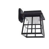 LINDBY LED wandlamp Latarka, hoogte 24 cm, sensor Latarka, zwart, Kunststof, Modern, solar buitenlamp