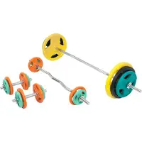 Gorilla Sports Halterset 108 kg Gripper Gietijzer Rubber Coating - Schroefsluiting 30 mm