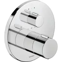 Duravit Thermostatarmaturen Afbouwdeel - inbouw bad/douchekraan - thermostatisch - 2 uitgangen -Ø17cm - glans chroom TH4200014010