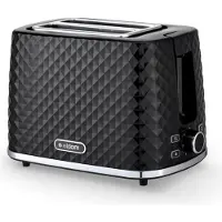 HomeShopXL Toaster Broodrooster Retro - Zwart - Model 2024 - Vintage Geroosterd brood Toaster - met Cool Wall, Ontdooi en Opwarmfunctie