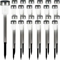 Monzana Tuinverlichting LED Solar 24 stuks RVS IP44 Wit