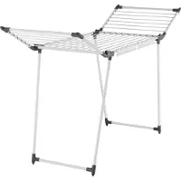 TecTake Droogrek - Wasrek - 18 Meter Drooglengte - Inklapbaar - Staand - Droogrekken met 2 Houders voor Kleine Was - Hoge Zijvleugels voor Lange Kleding - Wit