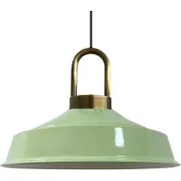 Bamyum Asletl-Lock Hanglamp Industrieel van Metaal Ø40 cm, Vintage Hanglamp, E27, Mintgroen Lamppendel