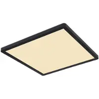 Globo Badkamerlamp LED plafondlamp Plafondlamp IP44 LED paneel, dimbaar 3 niveaus via wandschakelaar, achtergrondverlichting, zwart, 24W 2300Lm warm wit, LxH 42x2,5 cm