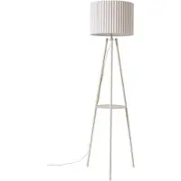 LINDBY Vloerlamp Libbie, crème / amber, Woon-/ Eetkamer, Textiel / Stof / Zijde, Scandinavisch, vloerlamp