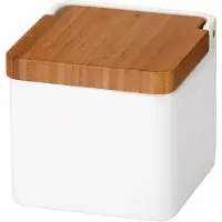 Tescoma Voorraadbus wit - Bewaren en opbergen - Keramiek/hout - 1.3 L - 11 cm