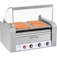 Royal Catering Hotdog Grill - 9 rollen - Warmhoudlade - Roestvrijstaal