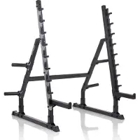 Hammer Squat Rack, haltersteunen RA80, homegym, halterrek, stalen constructie, belastbaar tot 250 kg, schijfhouders, krachttraining
