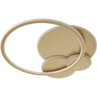 LUCANDE Plafondlamp , Circulo, dimbare, Goud / Messing, Woonkamer, Metaal, Modern