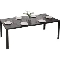 Mendler Aluminium eettafel -N40, bistrotafel, tuintafel, balkontafel, weerbestendig 180x80 cm ~ antraciet