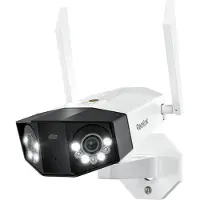 Reolink Duo 3 WiFi, 8K 16MP, plug-and-play bewakingscamera voor buiten, 180° beeldhoek, dualband Wi-Fi 6, kleurenweergave bij nacht