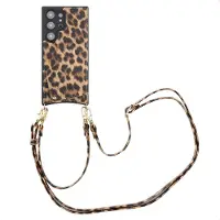 Selencia Nova Telefoonhoes met Koord en Pashouder voor de Samsung Galaxy S24 Ultra - Leopard