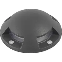 LINDBY LED vloerlamp Huban, 15 cm, 4-lamps, antraciet Huban, zwart, Aluminium, Modern, LED buitenlamp