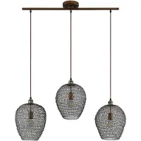 LINDBY Hanglamp Benja, dimbaar, zwart, Woon-/ Eetkamer, metaal, Vintage, hanglamp