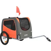 Vevor Hondenkar 30 kg Fietskar Koolstofstaal + 600D Oxford-stof + PP Opvouwbaar 1440 x 720 x 779 mm als opgevouwen kar 760 x 560 x 195 mm Oranje &amp; Grijs