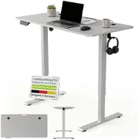 Juskys Elektrisch Verstelbaar Bureau / Sta Zit Bureau - 120 x 60 cm - Wit