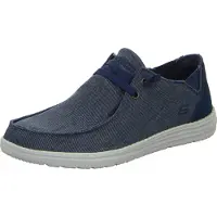 SKECHERS Heren Sneakers Melson Raymon marineblauw (45), Stof, Plat, Veters, Casual 66387