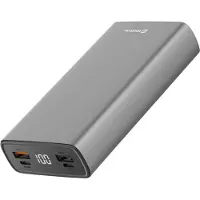 Swissten Powerbank 20.000 mAh - Aluminium - Snellader 20W - Quick Charge 3.0 & Power Delivery - LED Display - 3 Poorten USB-A & USB-C - Noodpakket - Geschikt voor o.a. iPhone & Samsung - Grijs