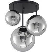 LINDBY Plafondlamp , Teeja, dimbare, Grijs, Woonkamer, Glas, Modern