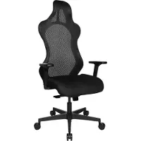 Topstar bureaustoel Sitness RS Sport Uni, met armleuningen, 3D-synchroonmechanisme, doorlopende zitting, hoofdsteun, zwart/zwart