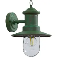LINDBY Wandlamp buiten Eloretta, dimbaar, groen, metaal, Landelijk, Wandlamp buiten