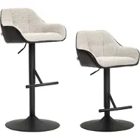 HOMCOM -Barkruk-Polyester-52,5x53x108cm-Lichtgrijs