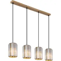 Globo Hanglamp Run 4 Lichts Hout