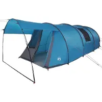 vidaXL Tunneltent voor 4 Personen Blauw en Grijs 740 x 370 x 220 cm