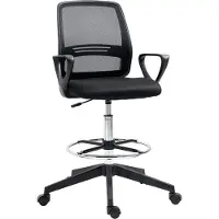 Vinsetto Werkstoel ergonomische draaistoel bureaustoel in hoogte verstelbaar met voetensteun 921-187