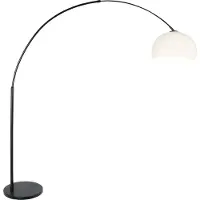Steinhauer Booglamp Stresa zwart met witte lampenkap